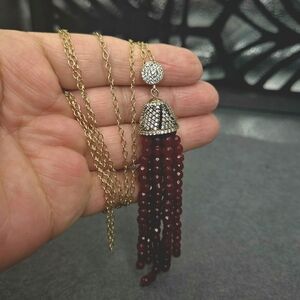 Vintage Sterling Silver Ruby Necklace